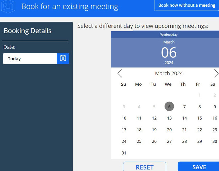 Book for an existing meeting